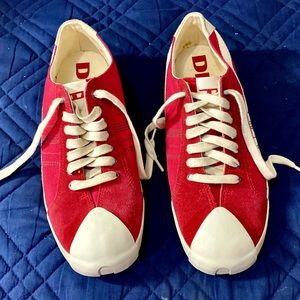 Diesel Red Suede & Canvas Ladies Sneakers - Size 9.5